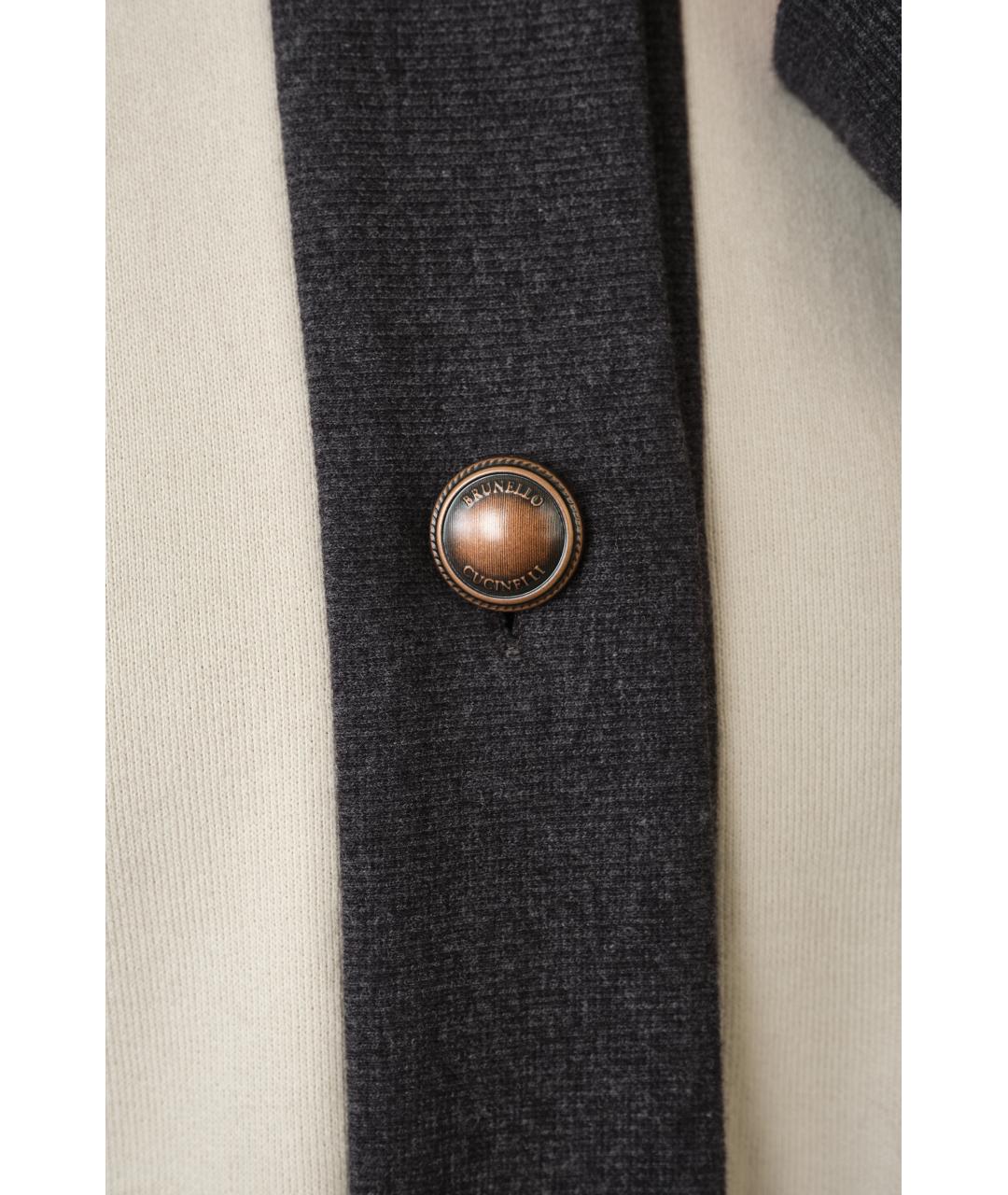 BRUNELLO CUCINELLI Серый хлопковый кардиган, фото 4