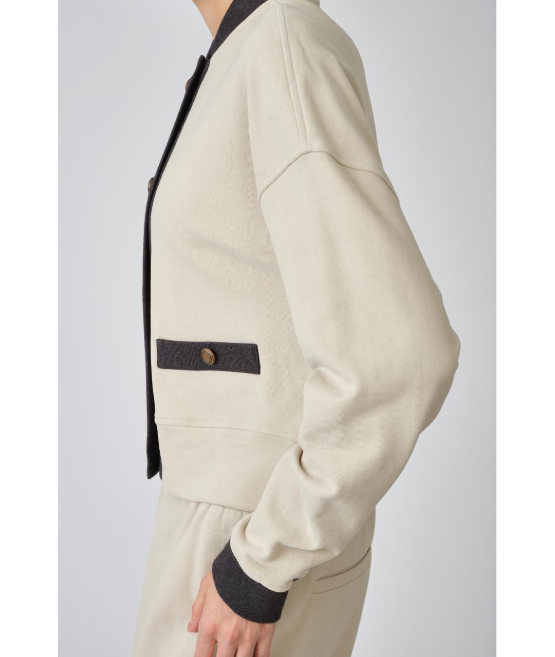 BRUNELLO CUCINELLI Серый хлопковый кардиган, фото 5