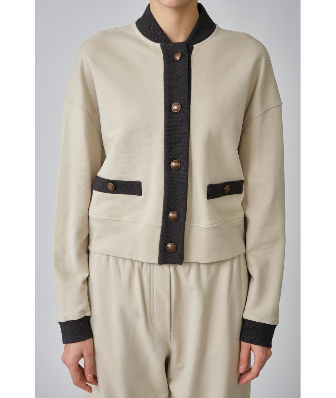 BRUNELLO CUCINELLI Серый хлопковый кардиган, фото 3