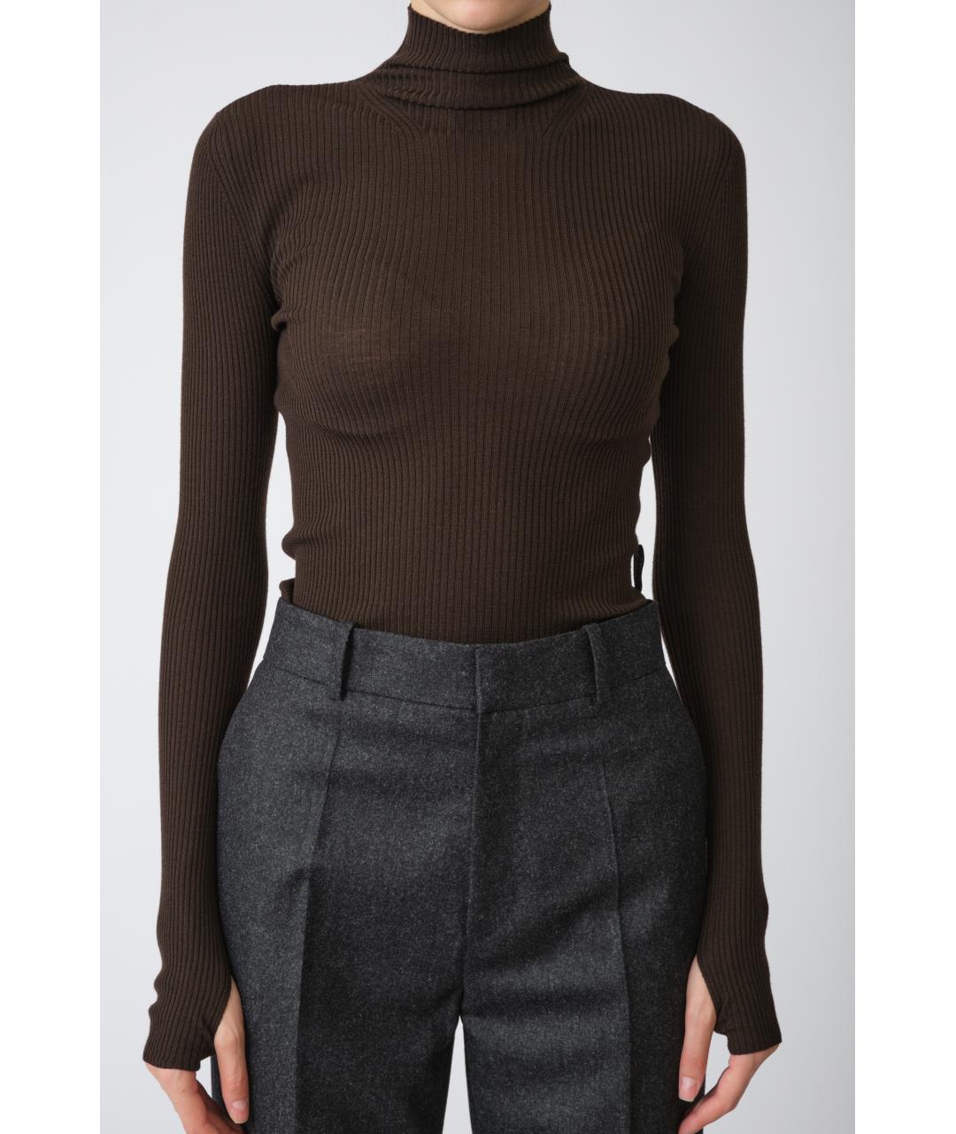 PETAR PETROV Коричневый шерстяной джемпер / свитер, фото 8