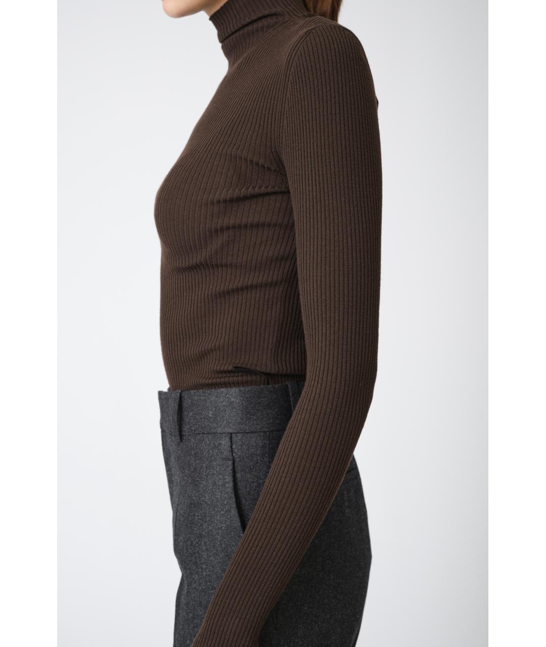 PETAR PETROV Коричневый шерстяной джемпер / свитер, фото 4
