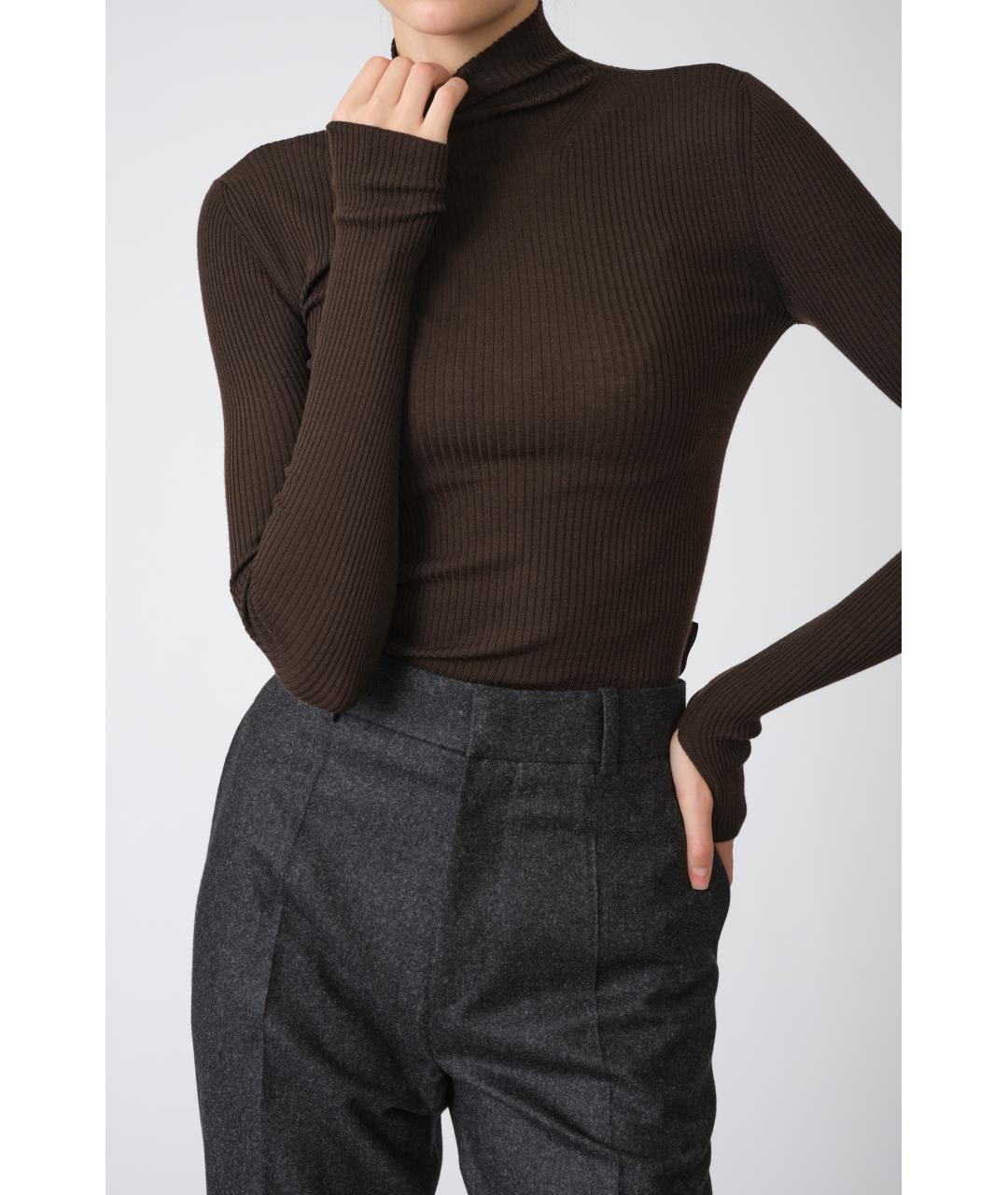 PETAR PETROV Коричневый шерстяной джемпер / свитер, фото 2