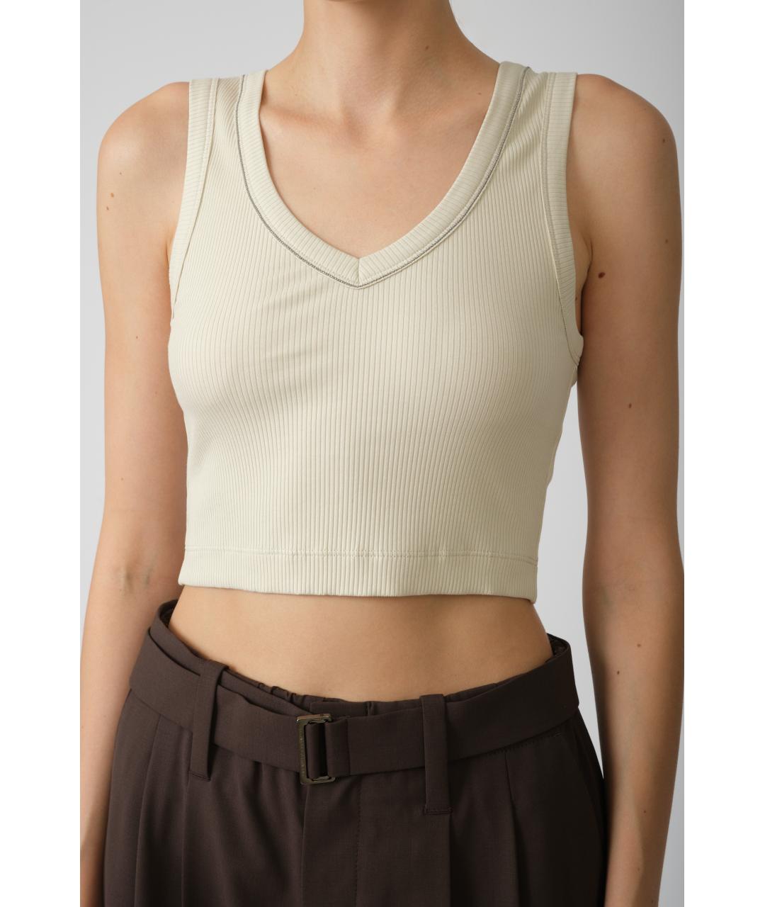 BRUNELLO CUCINELLI Бежевая хлопковая майка, фото 5