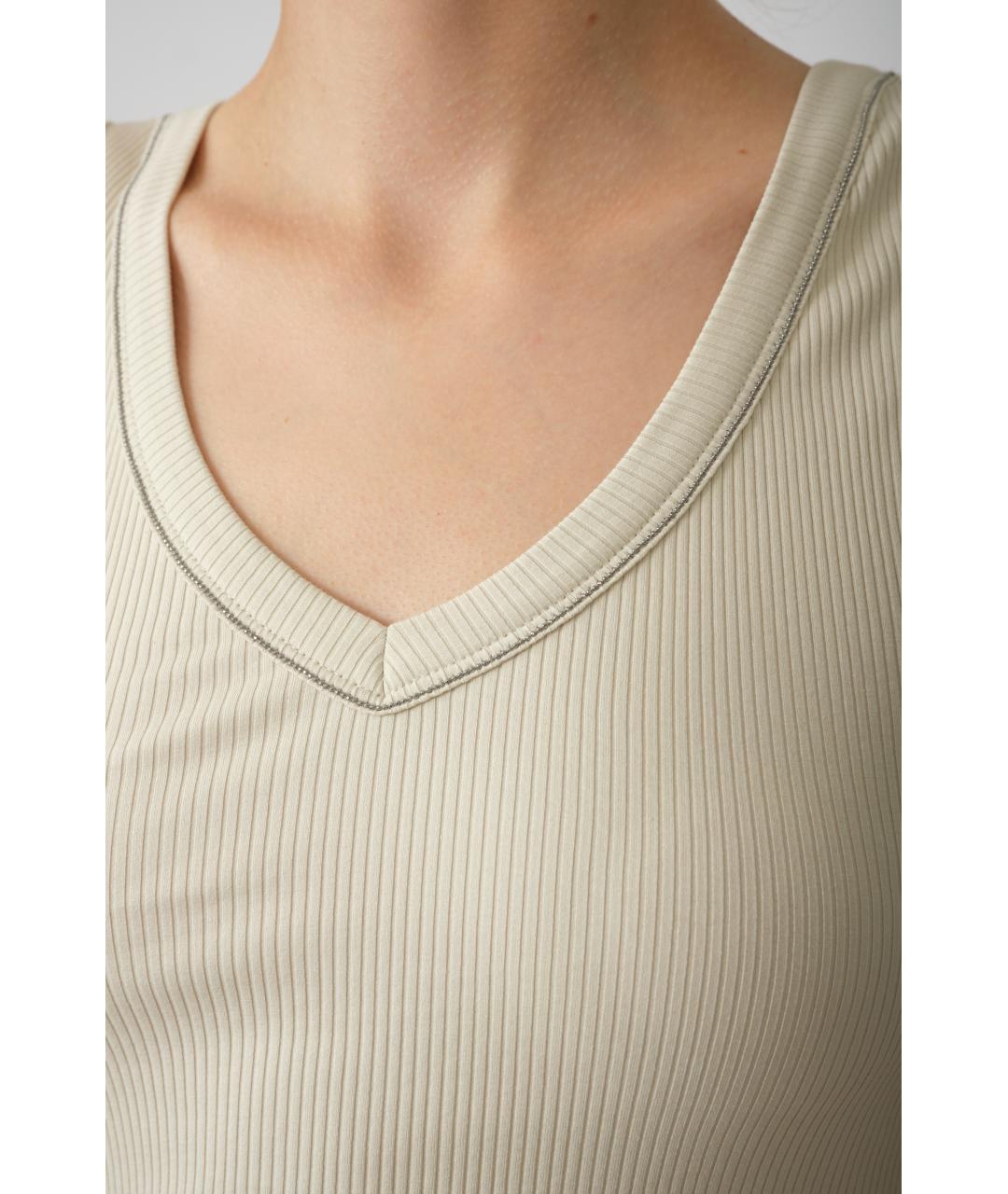 BRUNELLO CUCINELLI Бежевая хлопковая майка, фото 2