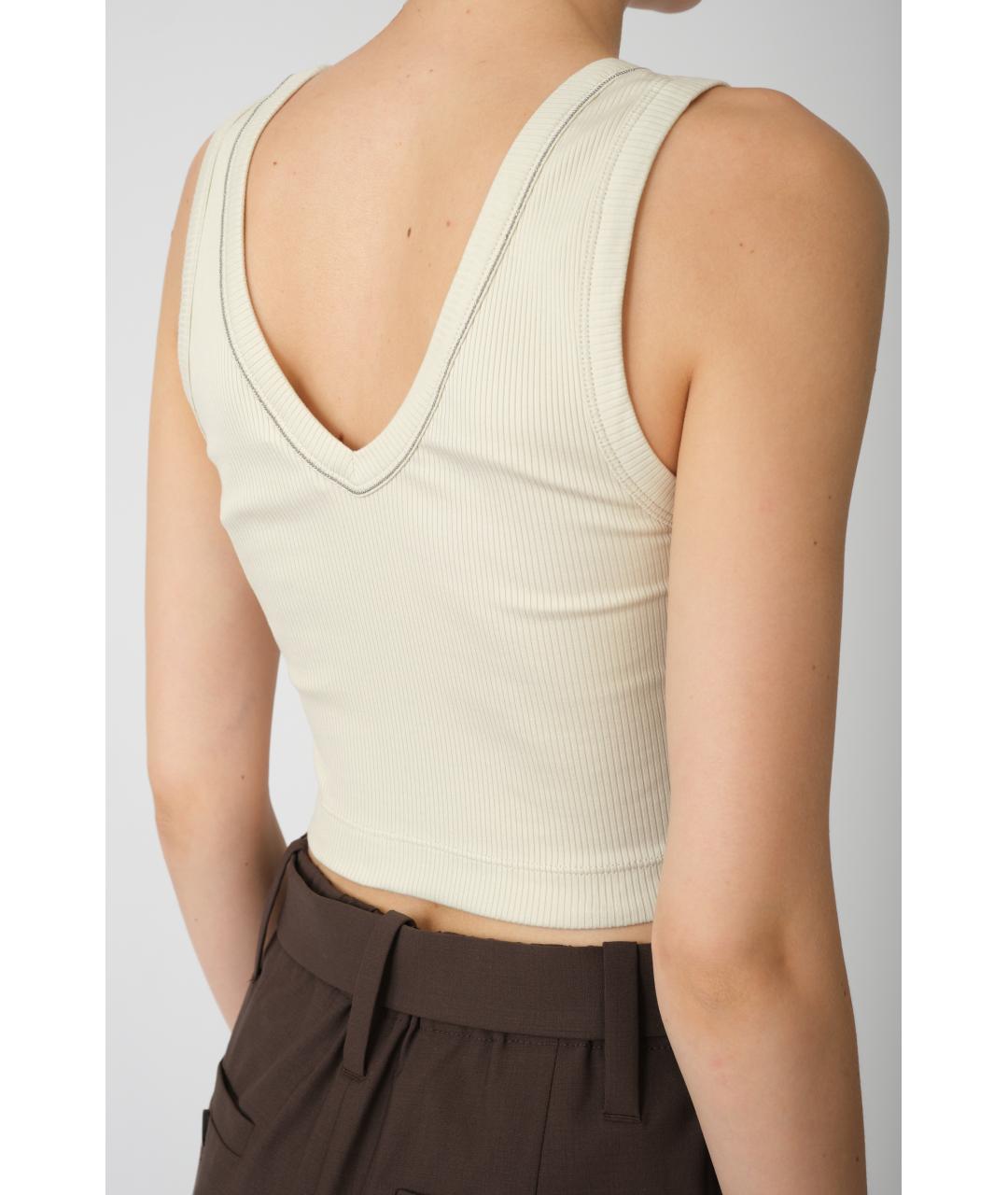 BRUNELLO CUCINELLI Бежевая хлопковая майка, фото 3