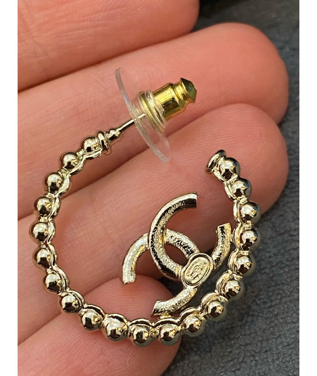 CHANEL Серебряные металлические серьги, фото 3