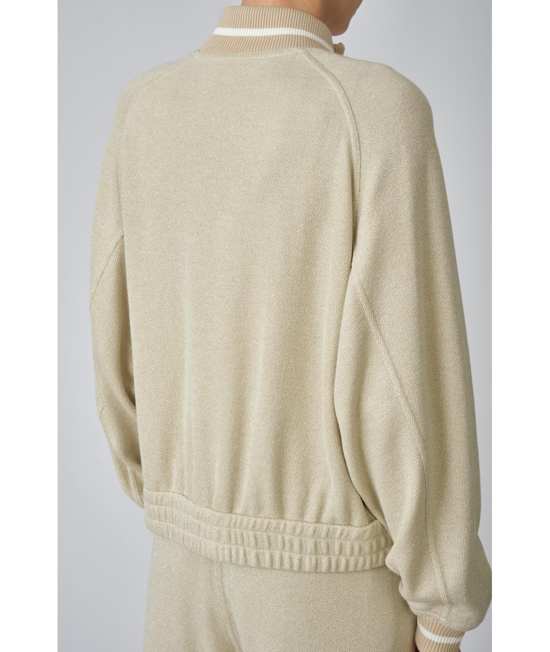 BRUNELLO CUCINELLI Бежевый вискозный кардиган, фото 4