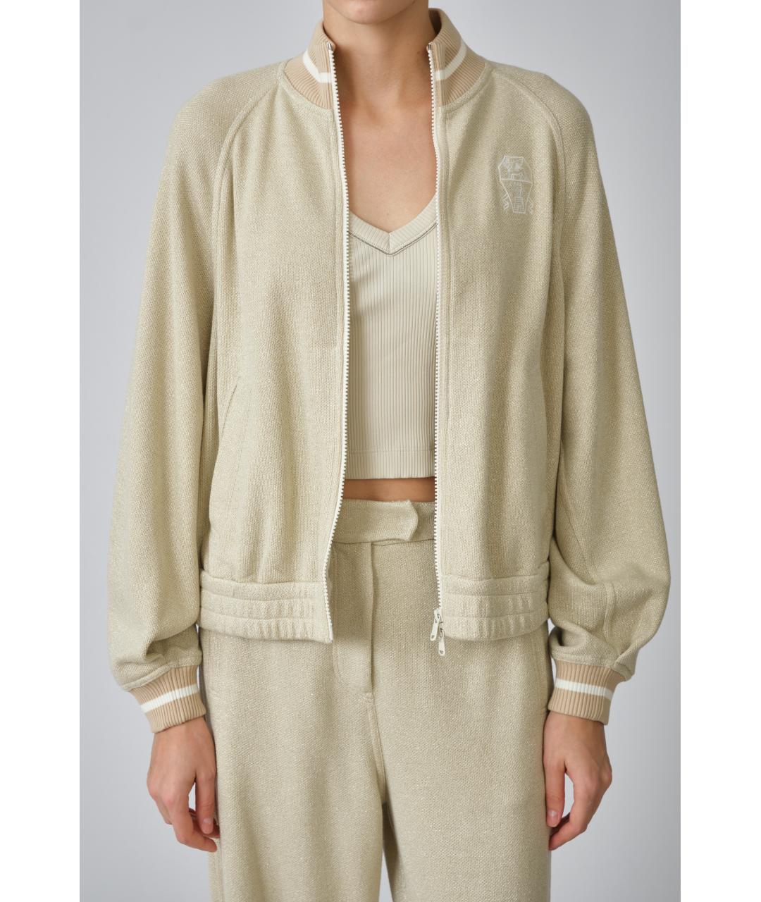 BRUNELLO CUCINELLI Бежевый вискозный кардиган, фото 7