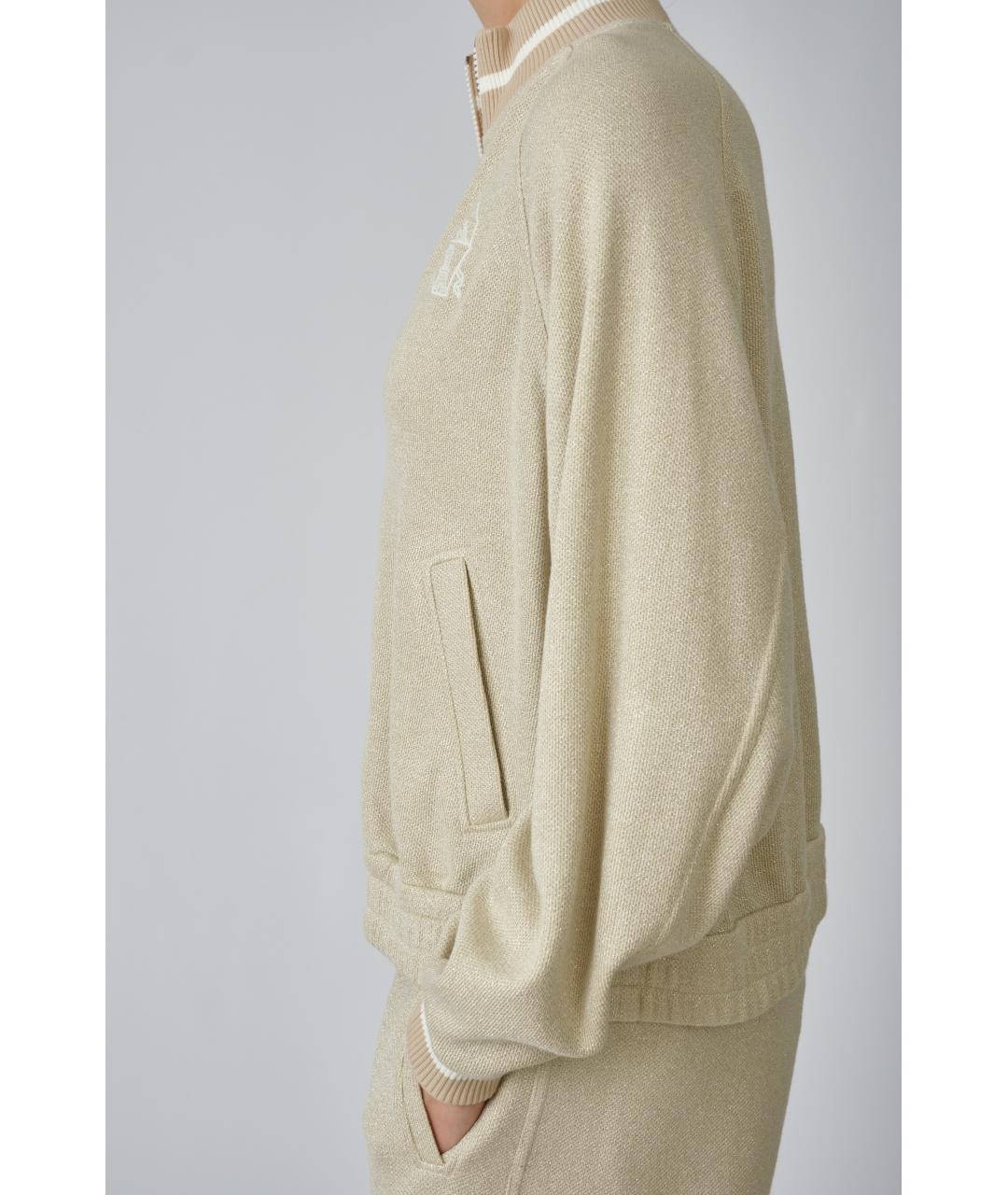 BRUNELLO CUCINELLI Бежевый вискозный кардиган, фото 3