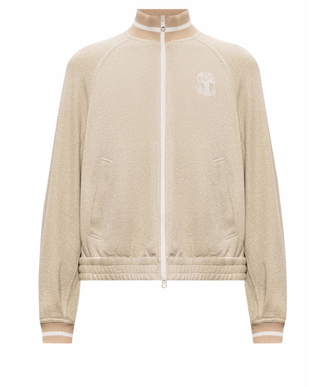 BRUNELLO CUCINELLI Бежевый вискозный кардиган, фото 1