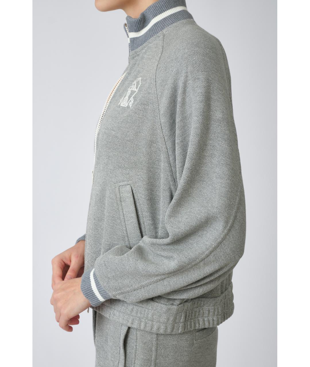 BRUNELLO CUCINELLI Серый вискозный кардиган, фото 4