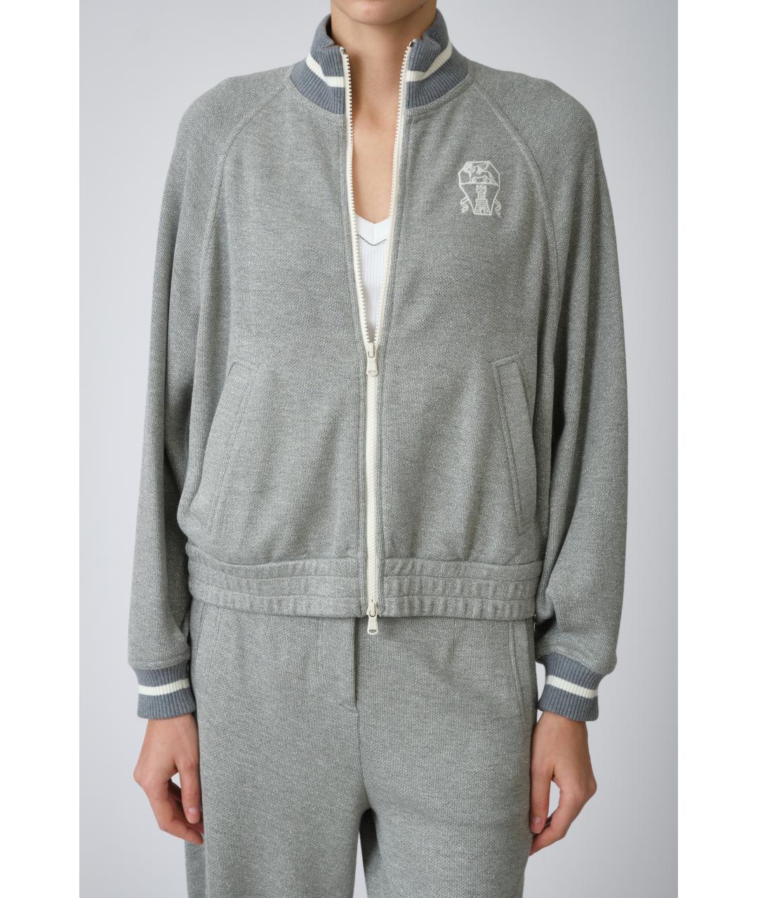 BRUNELLO CUCINELLI Серый вискозный кардиган, фото 3