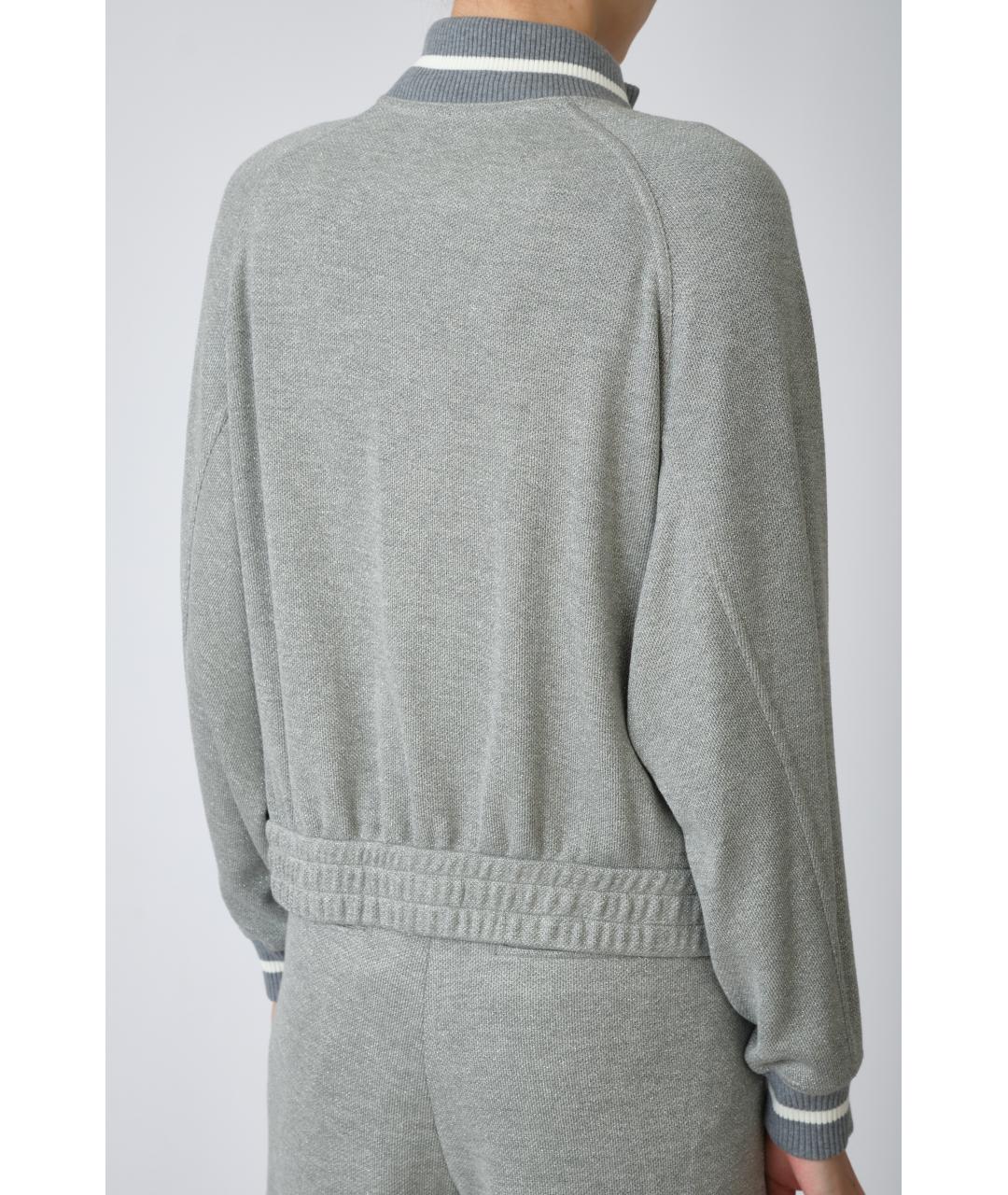 BRUNELLO CUCINELLI Серый вискозный кардиган, фото 5