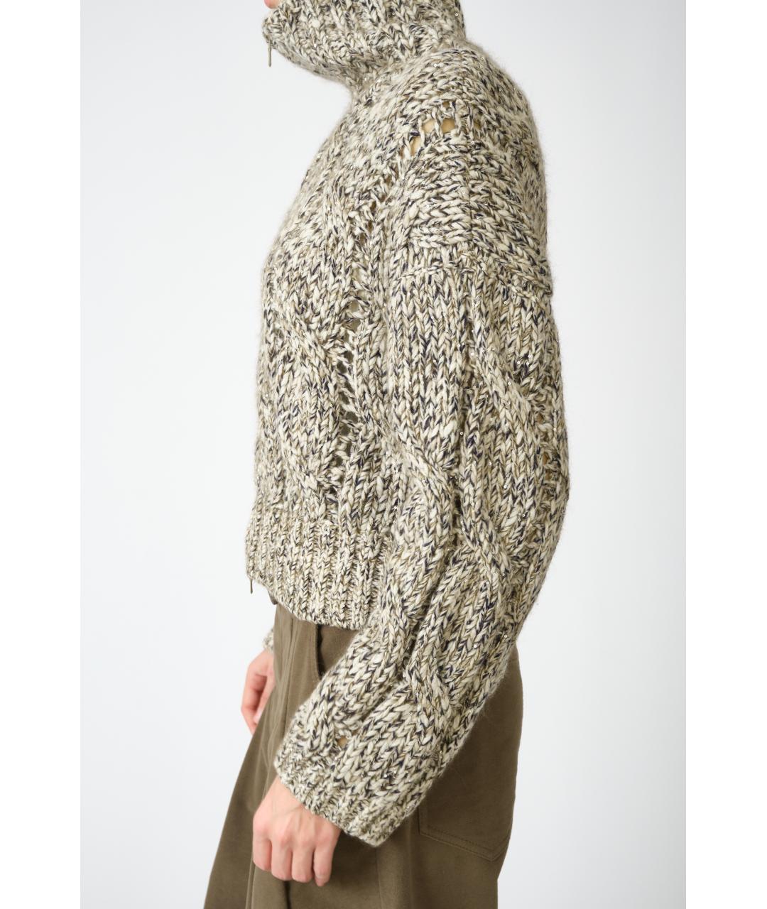 BRUNELLO CUCINELLI Коричневый шерстяной джемпер / свитер, фото 4