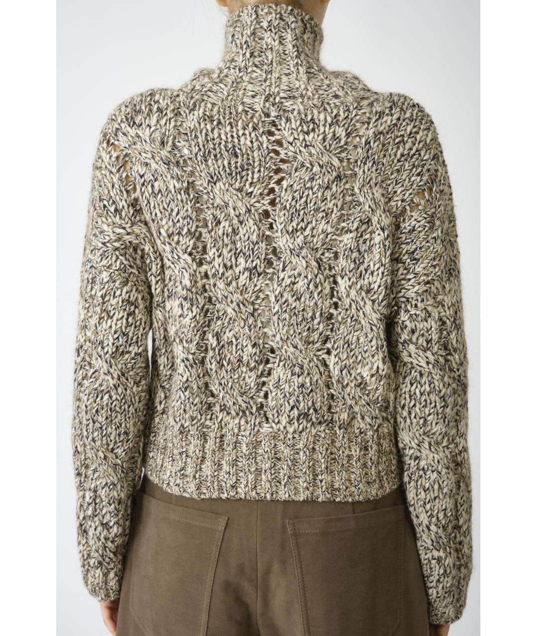 BRUNELLO CUCINELLI Коричневый шерстяной джемпер / свитер, фото 5