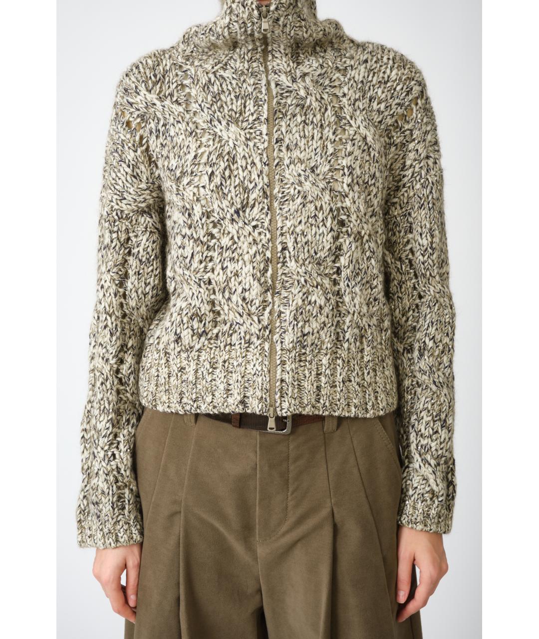 BRUNELLO CUCINELLI Коричневый шерстяной джемпер / свитер, фото 2