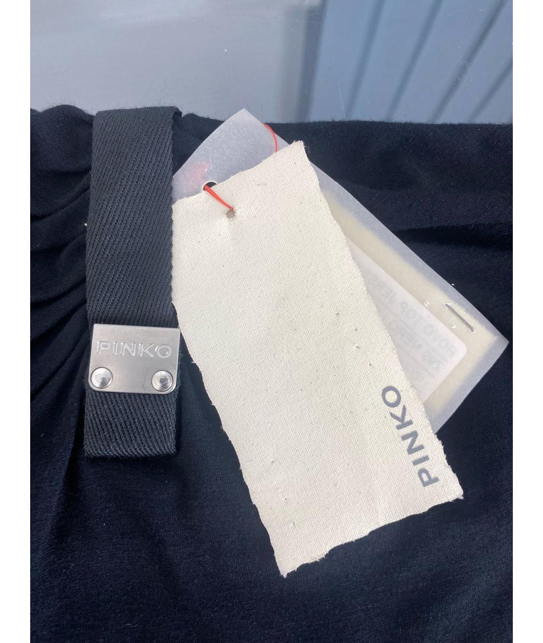 PINKO Черная вискозная майка, фото 4