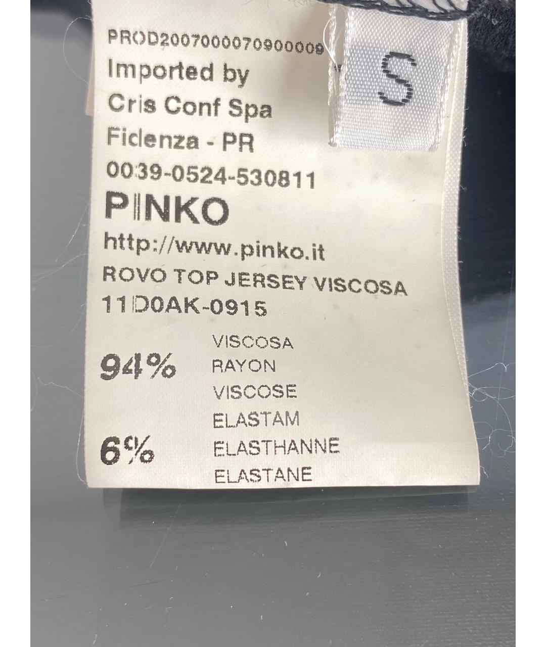 PINKO Черная вискозная майка, фото 7