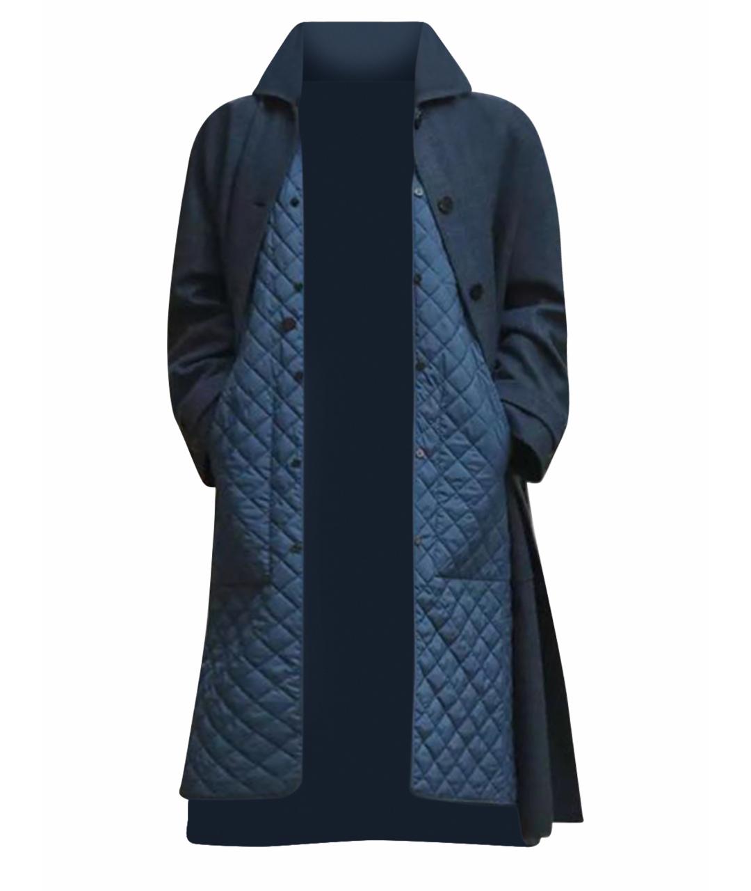 HERMES Темно-синее пальто, фото 1