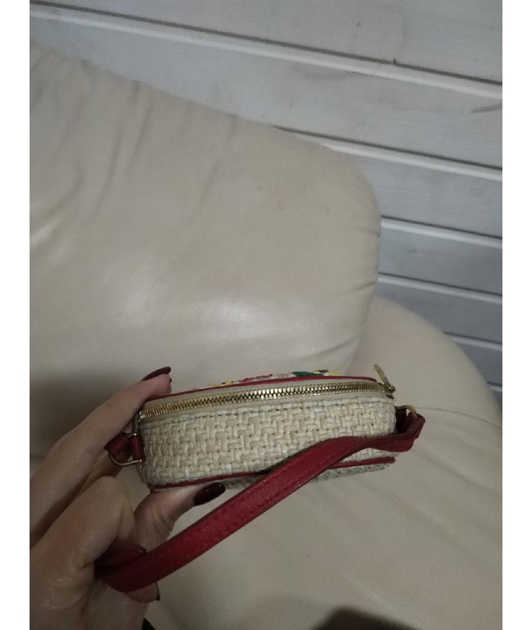 DOLCE&GABBANA Бежевая пелетеная сумка через плечо, фото 4