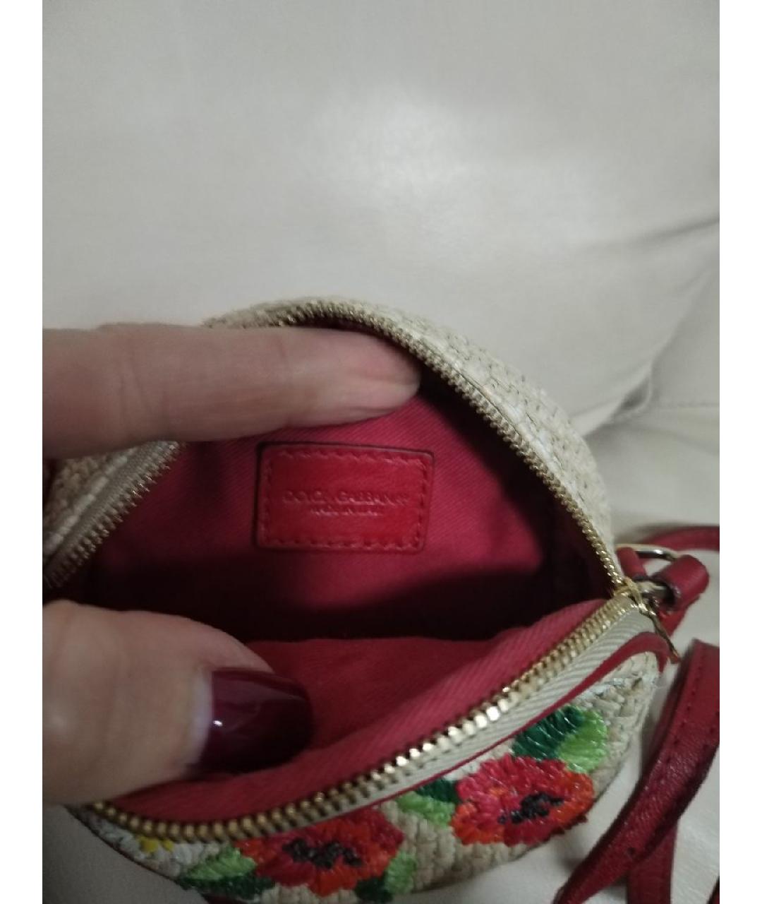 DOLCE&GABBANA Бежевая пелетеная сумка через плечо, фото 5