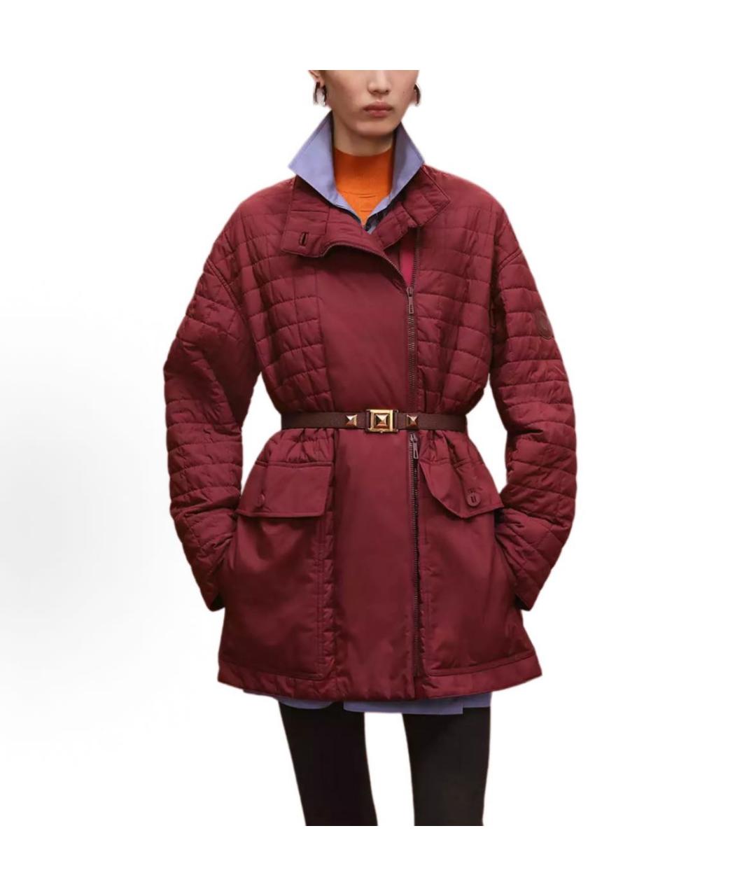 HERMES Бордовая полиэстеровая куртка, фото 5