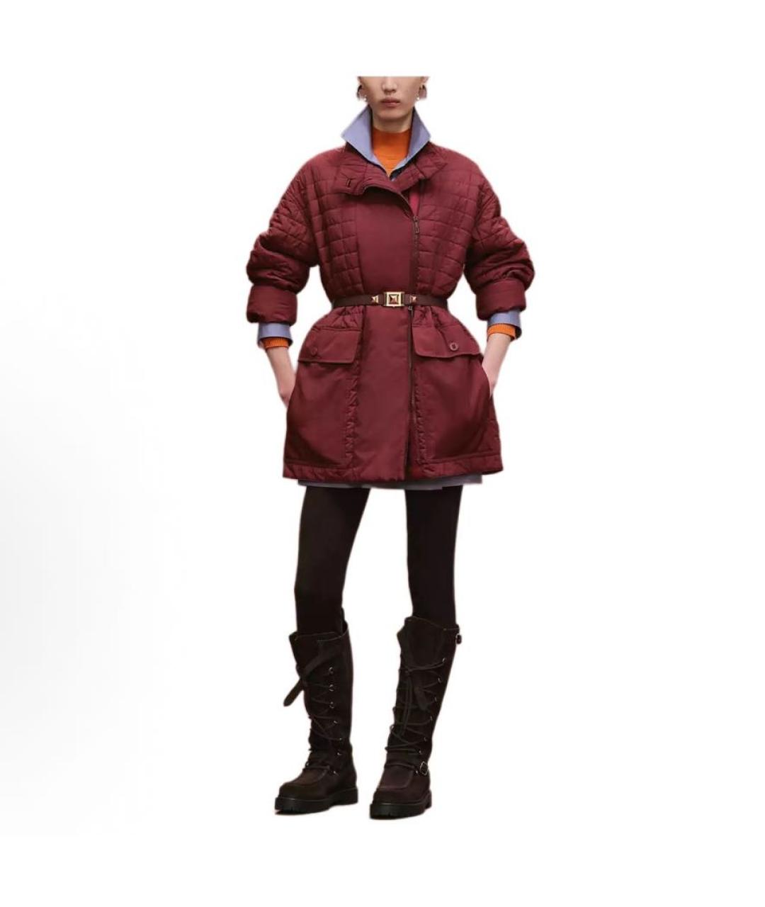 HERMES Бордовая полиэстеровая куртка, фото 2