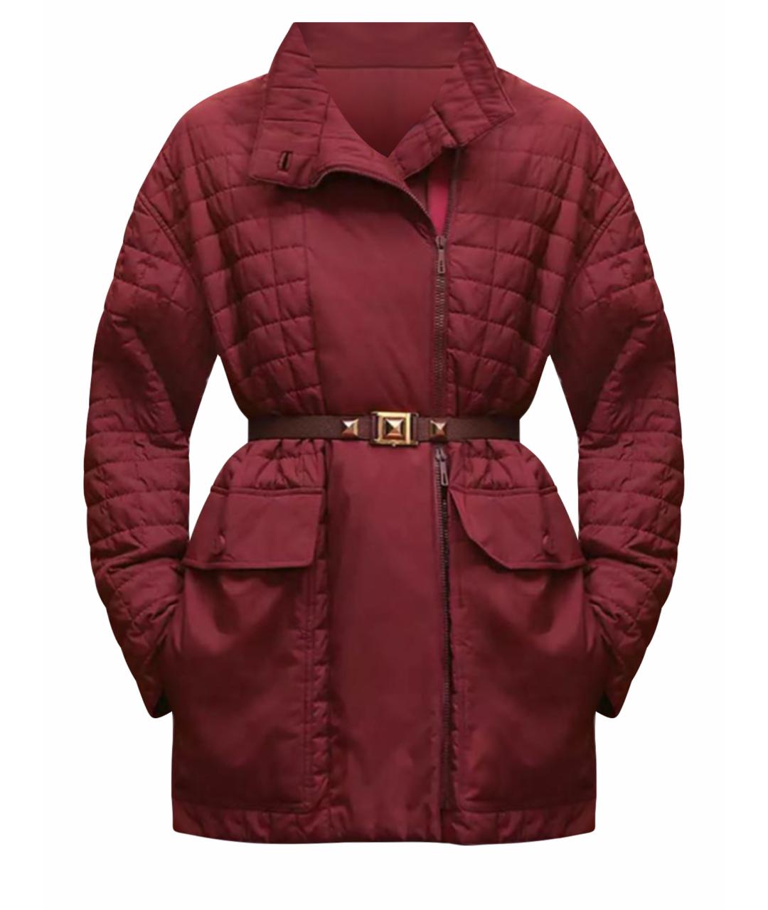 HERMES Бордовая полиэстеровая куртка, фото 1