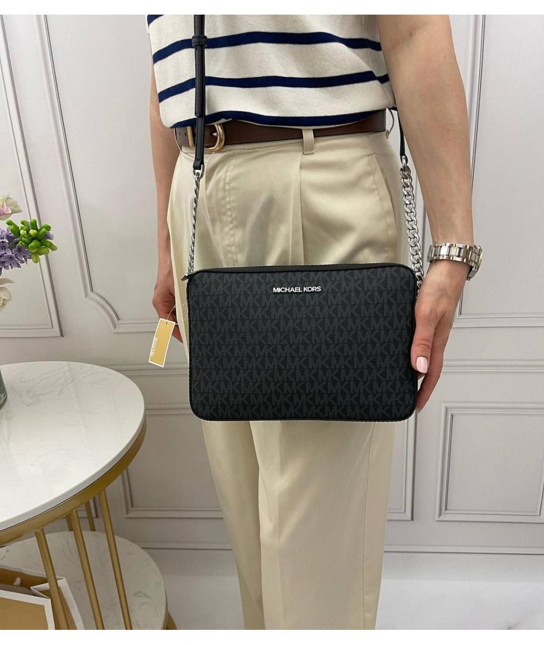 MICHAEL KORS Черная сумка через плечо из искусственной кожи, фото 5