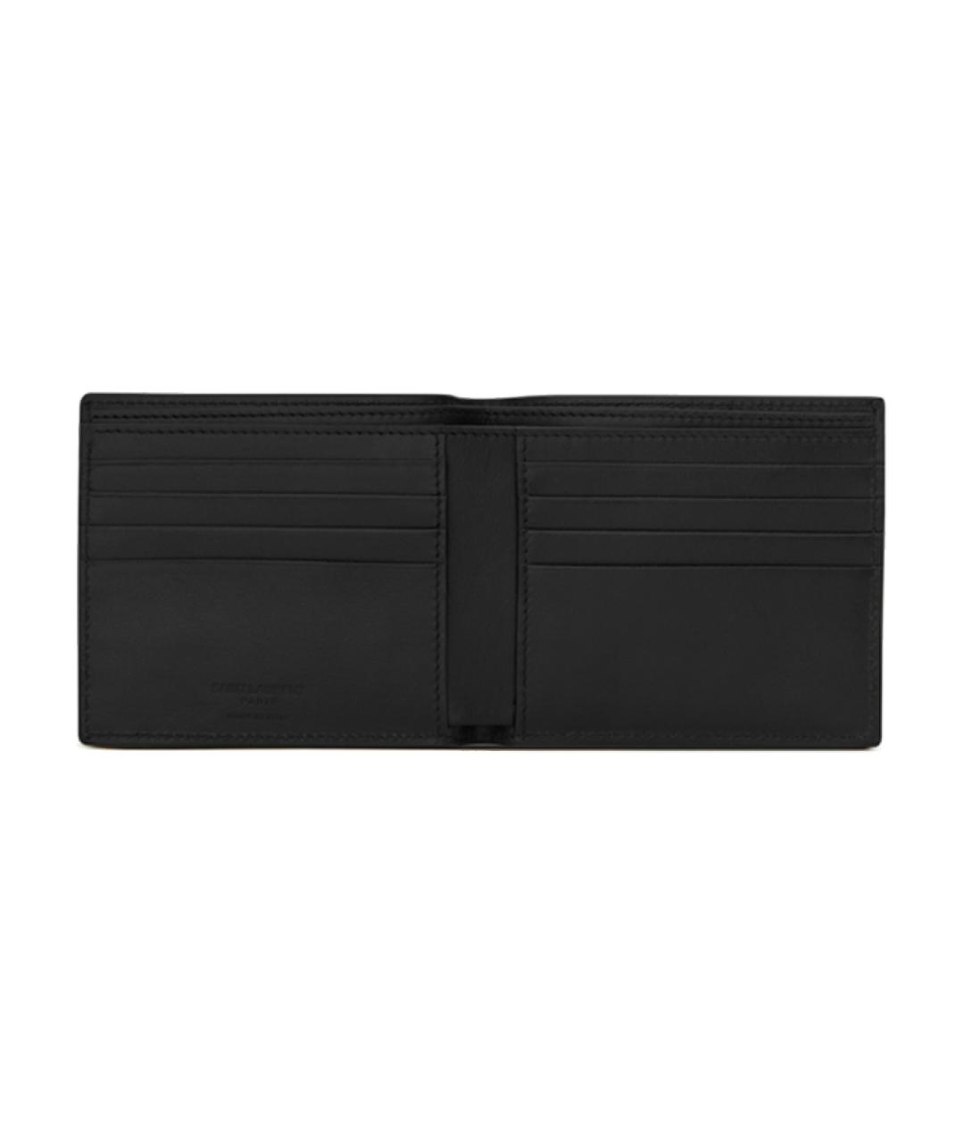 SAINT LAURENT Черный кожаный кошелек, фото 4
