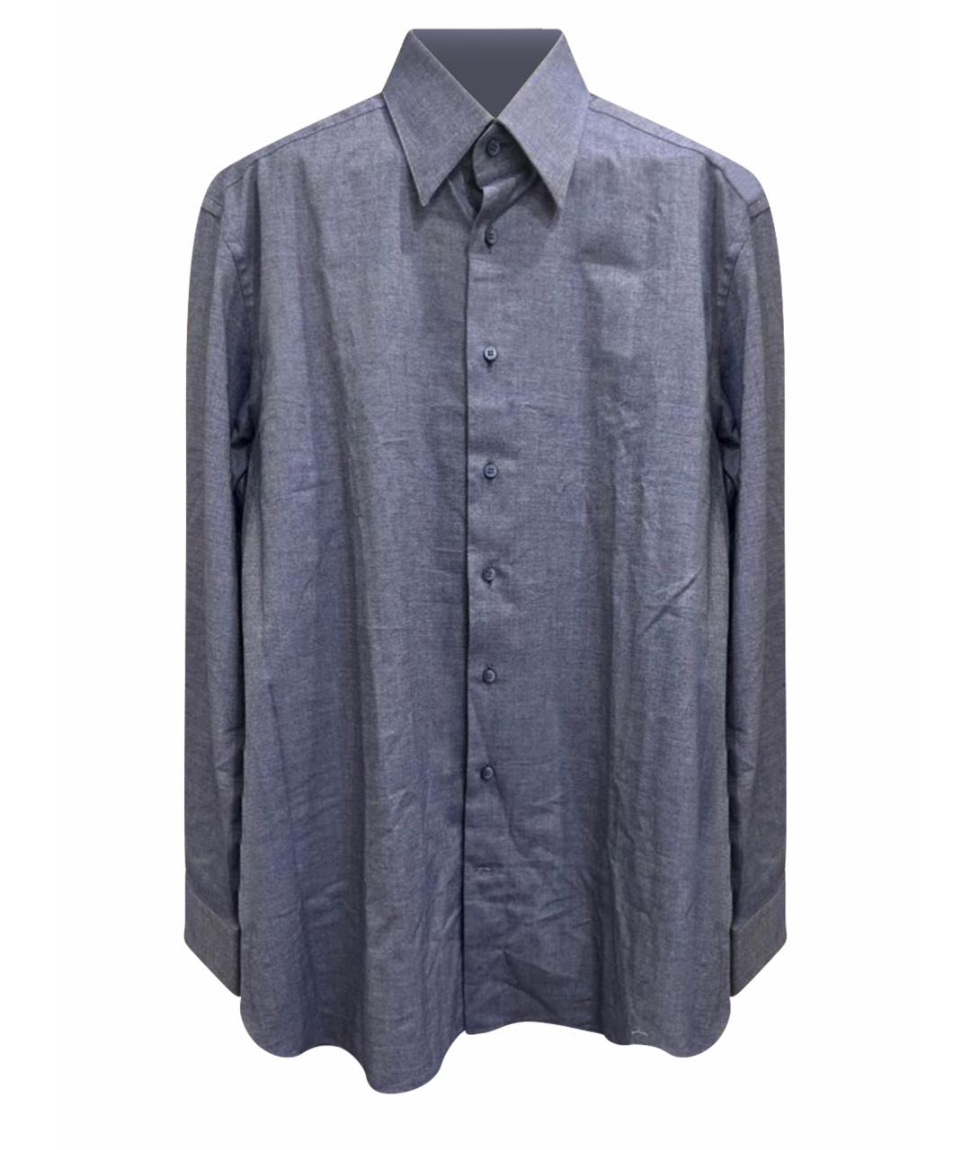 ZILLI Синяя хлопковая кэжуал рубашка, фото 1