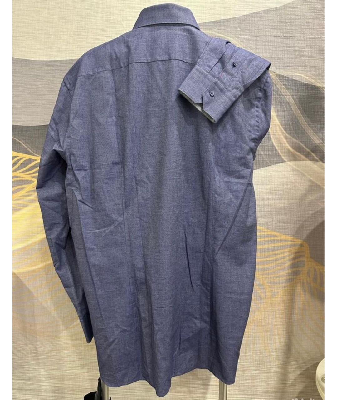 ZILLI Синяя хлопковая кэжуал рубашка, фото 2