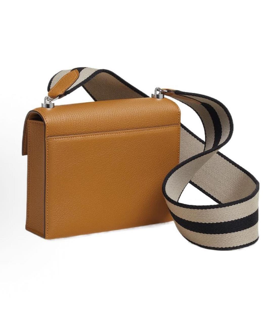 HERMES Горчичная кожаная сумка через плечо, фото 2