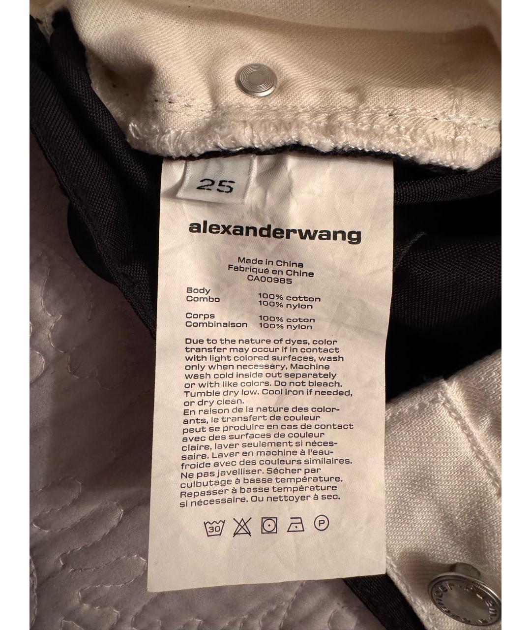 ALEXANDER WANG Белые хлопко-полиэстеровые прямые джинсы, фото 4