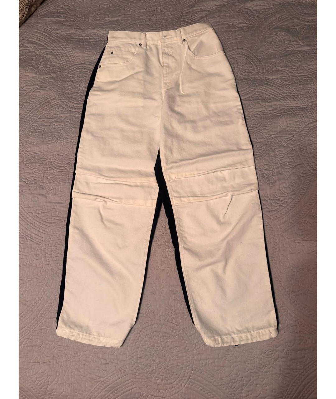 ALEXANDER WANG Белые хлопко-полиэстеровые прямые джинсы, фото 5