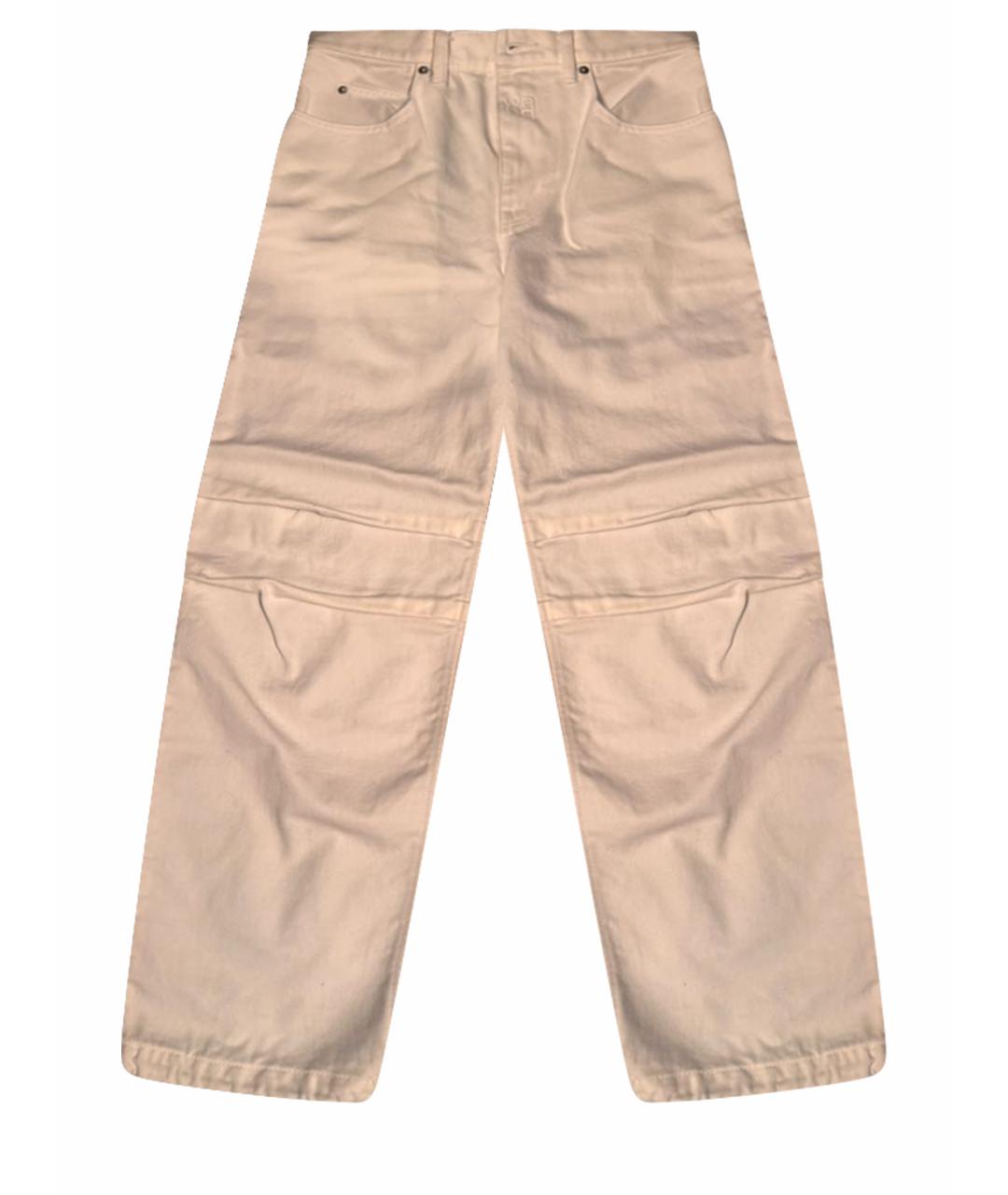 ALEXANDER WANG Белые хлопко-полиэстеровые прямые джинсы, фото 1