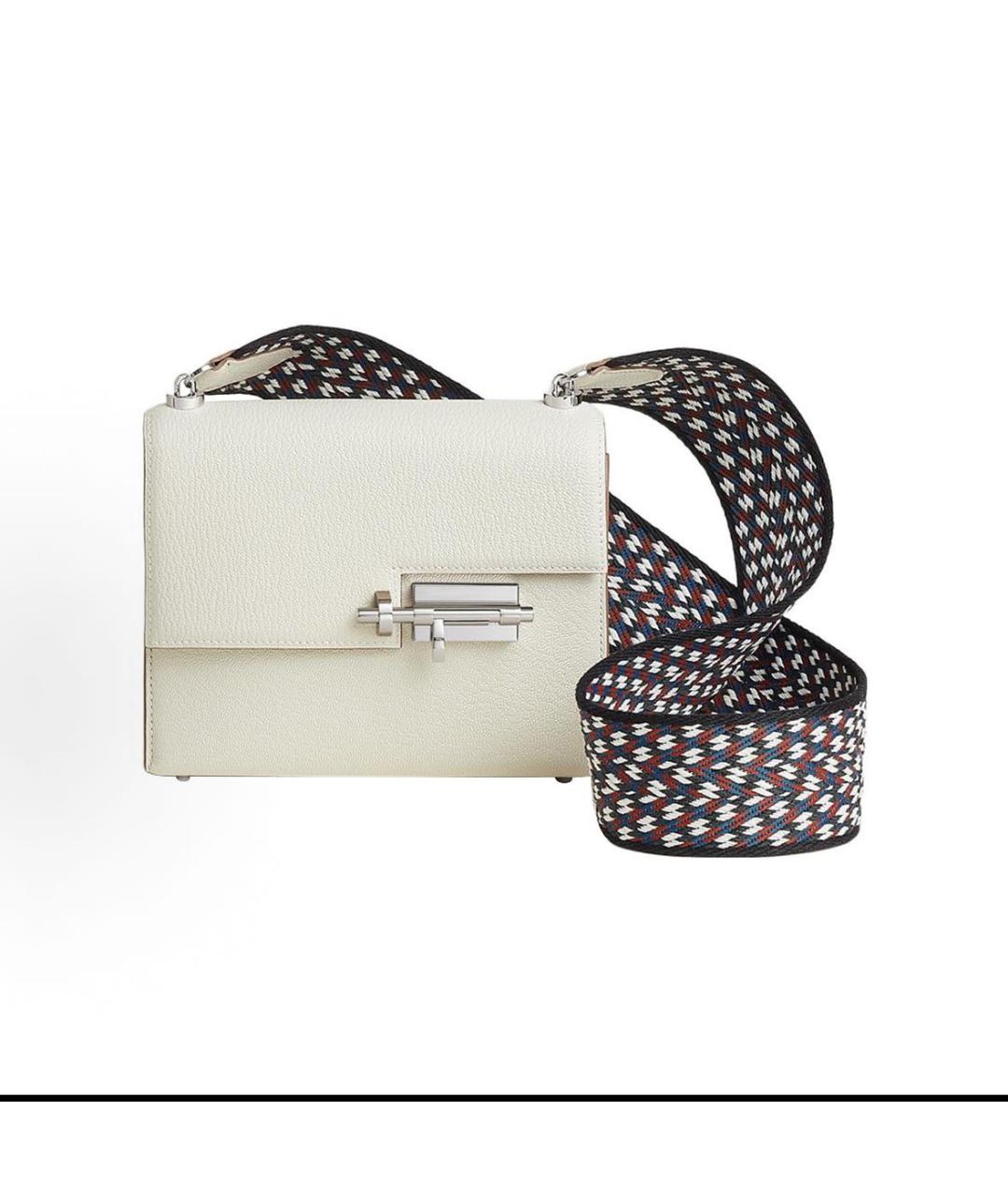 HERMES Бежевая кожаная сумка через плечо, фото 4