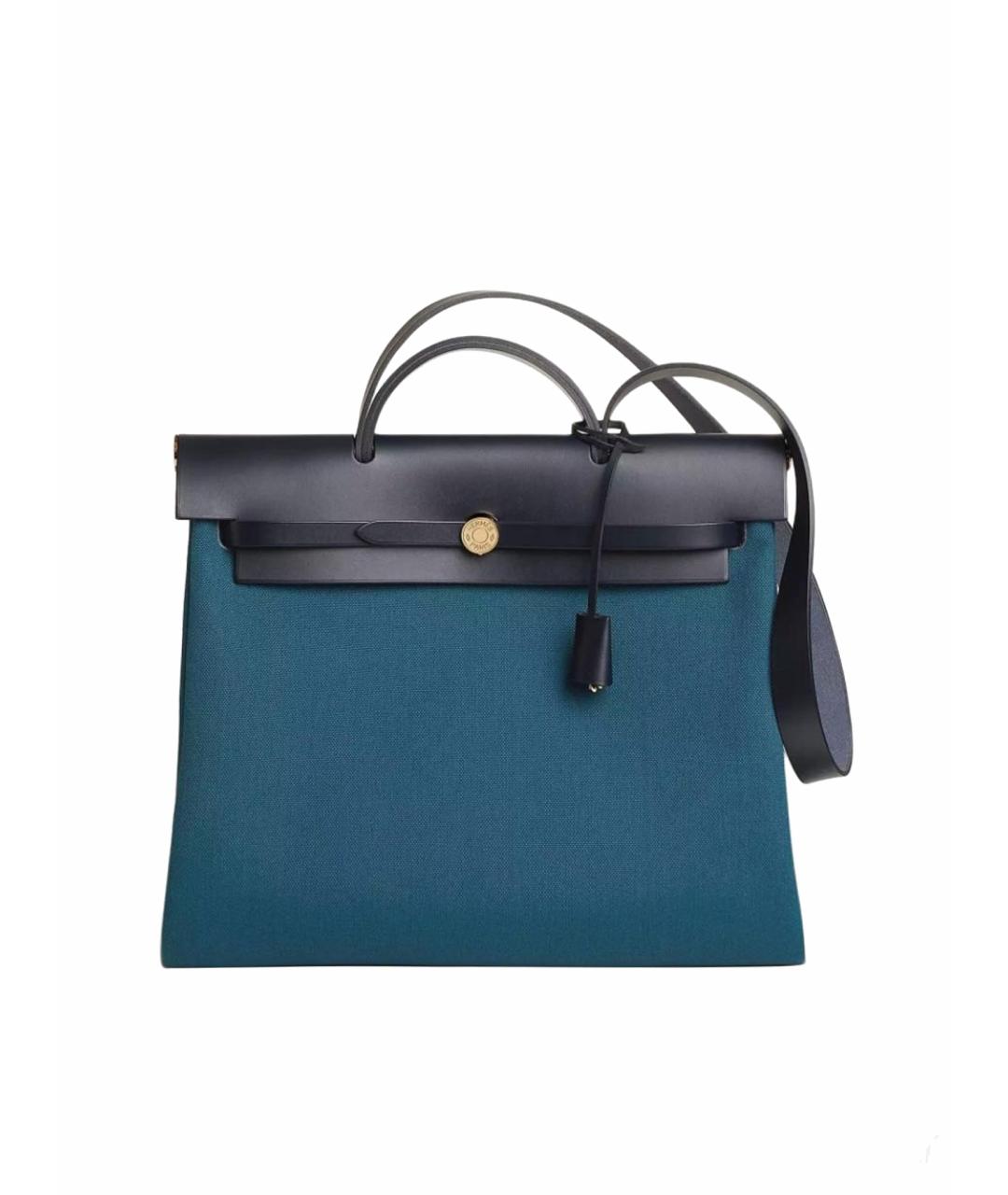 HERMES Темно-синяя кожаная сумка через плечо, фото 1