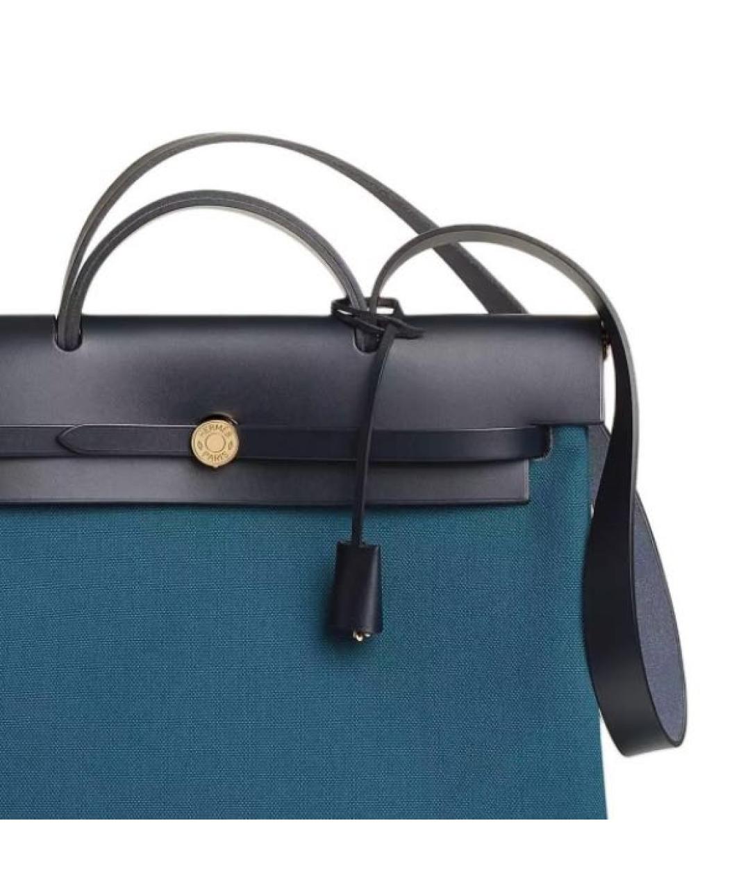 HERMES Темно-синяя кожаная сумка через плечо, фото 2