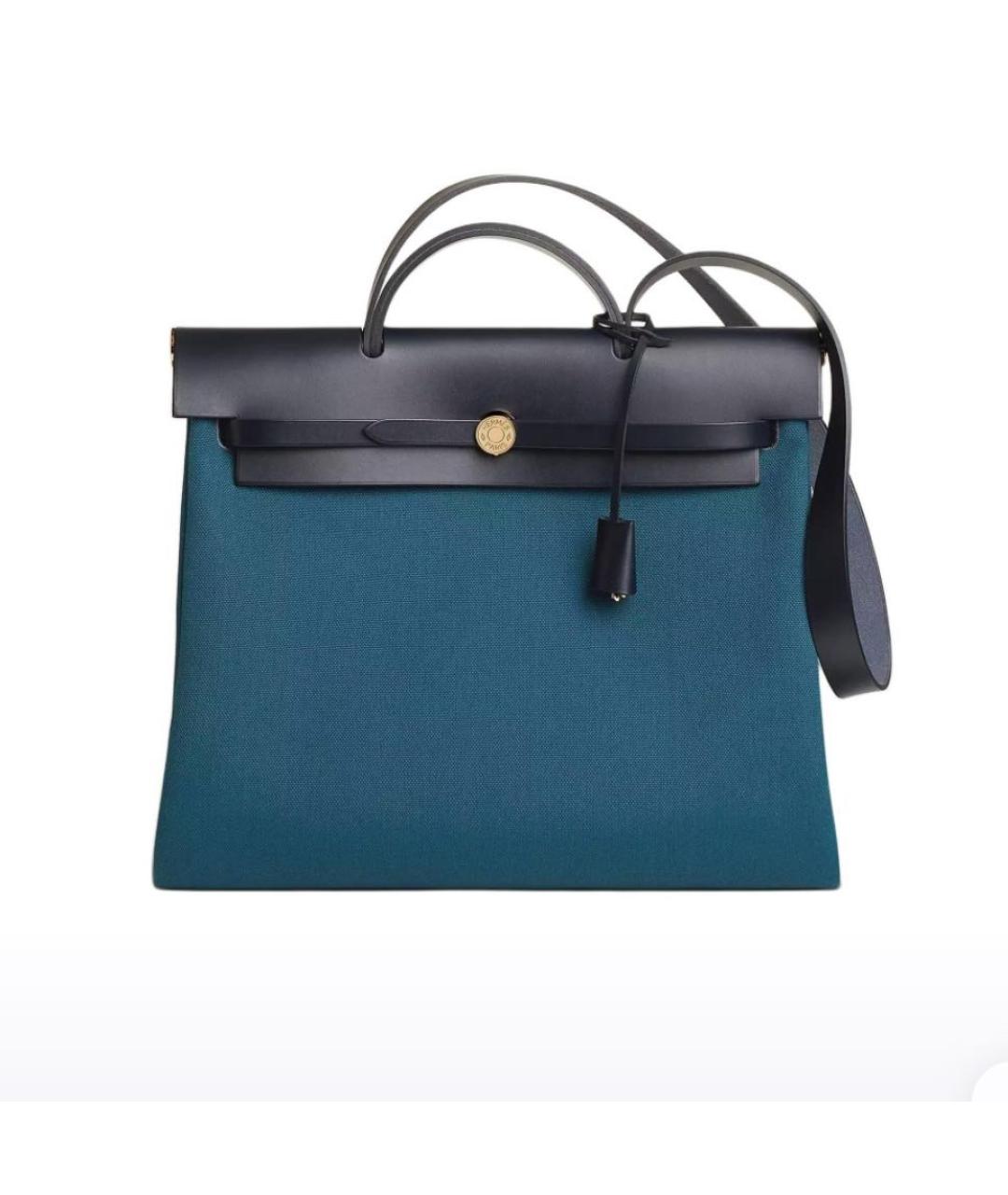 HERMES Темно-синяя кожаная сумка через плечо, фото 3