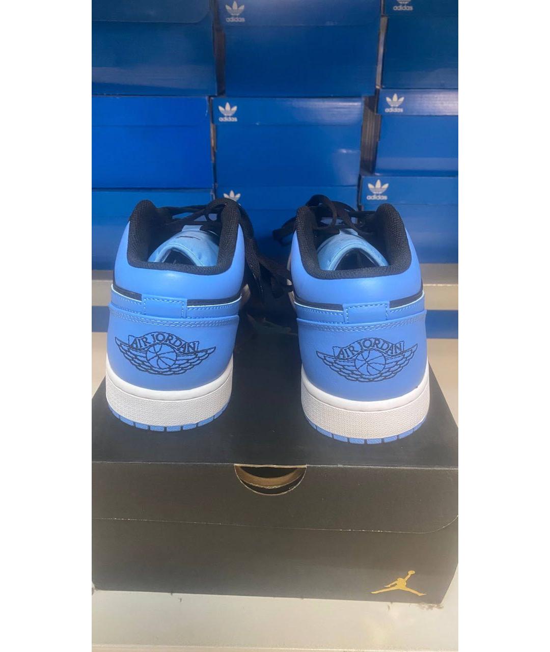 JORDAN Синие кожаные низкие кроссовки / кеды, фото 3