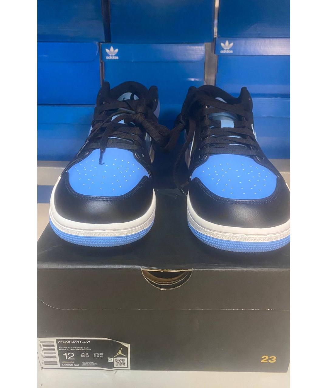 JORDAN Синие кожаные низкие кроссовки / кеды, фото 2