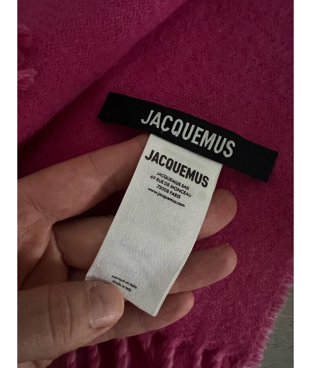 JACQUEMUS Розовый шерстяной шарф, фото 3