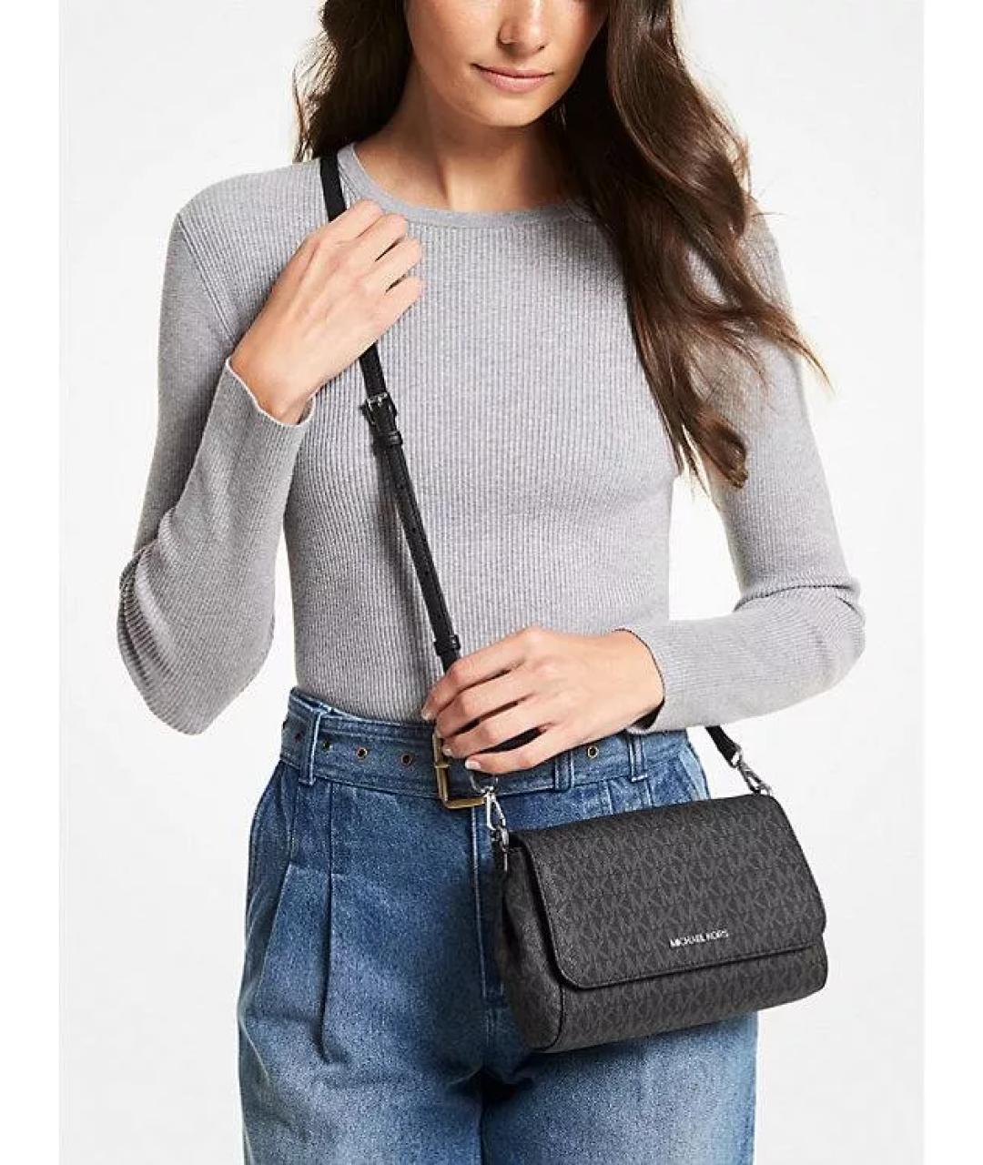 MICHAEL KORS Черная сумка через плечо из искусственной кожи, фото 4