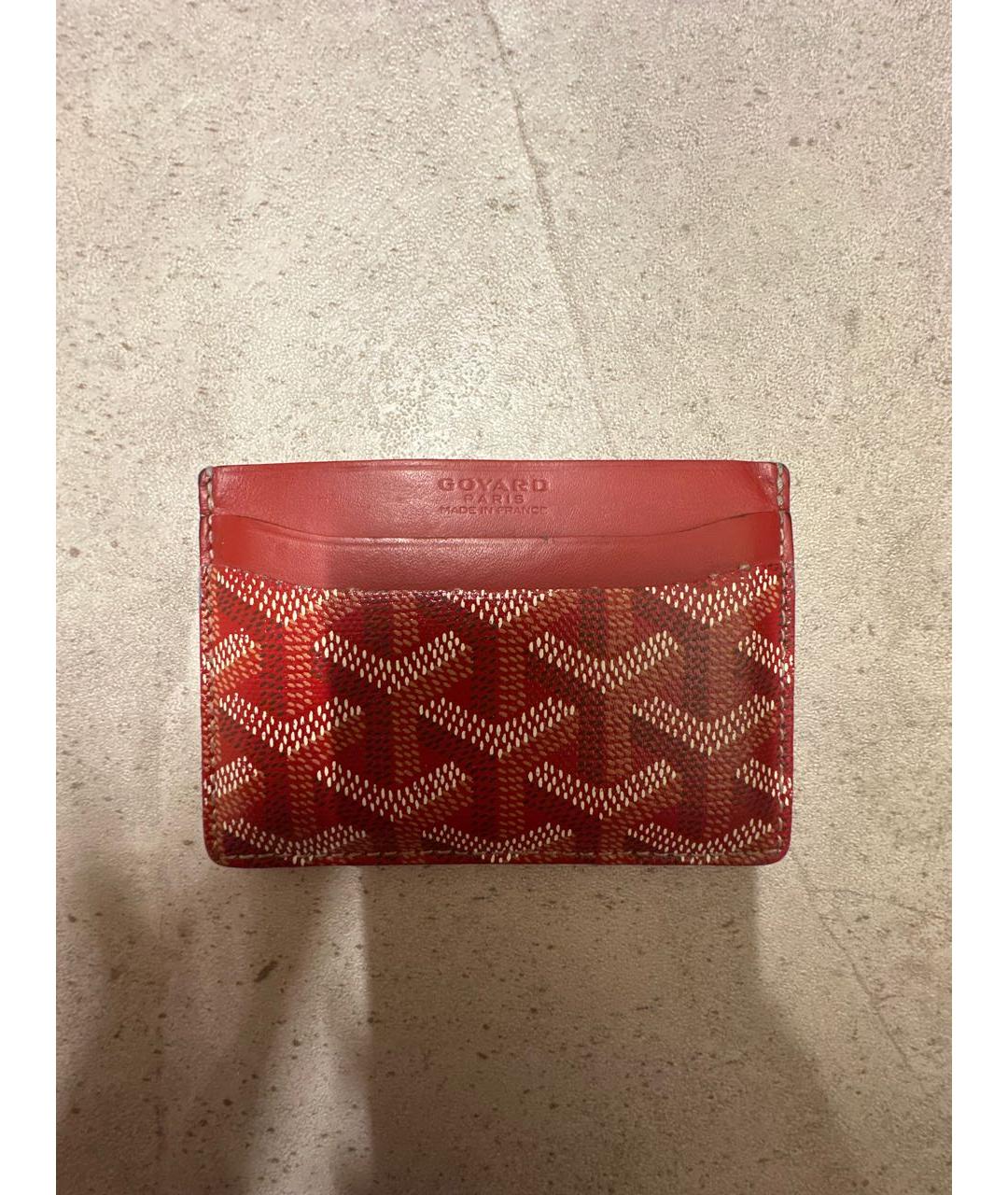 GOYARD Красный кожаный кардхолдер, фото 2