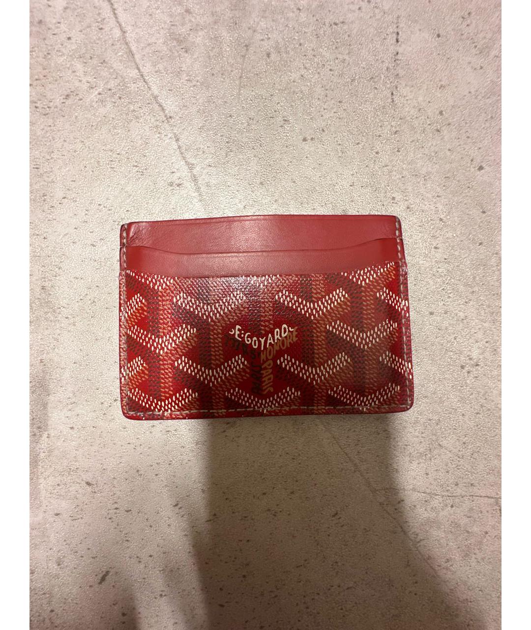 GOYARD Красный кожаный кардхолдер, фото 7