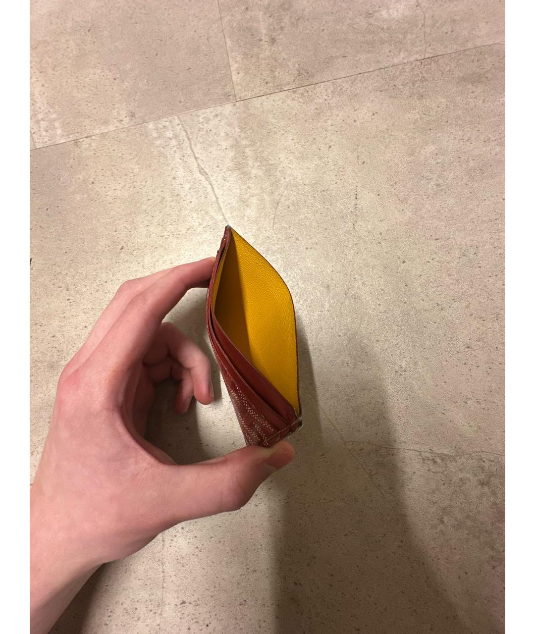 GOYARD Красный кожаный кардхолдер, фото 3