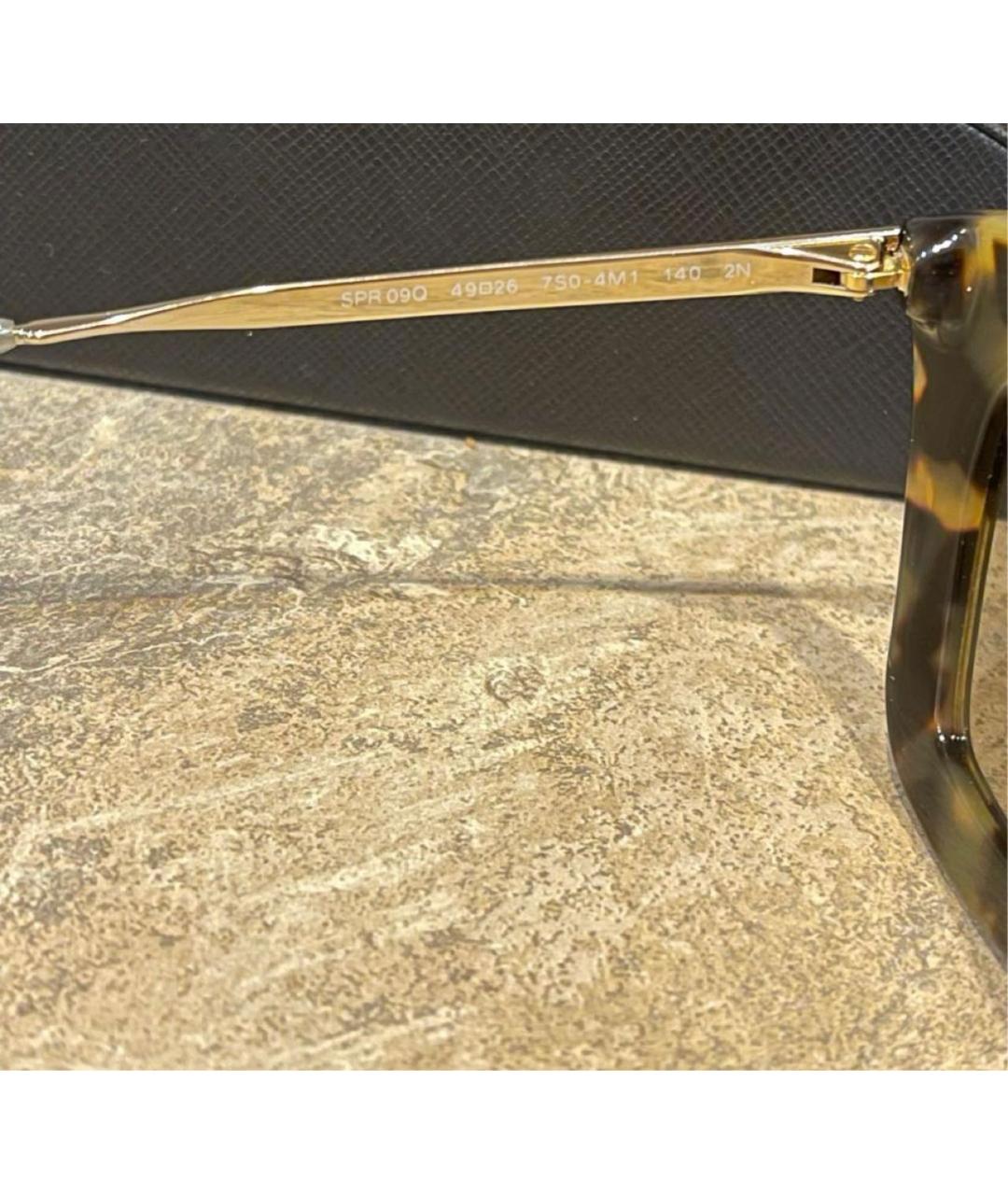 PRADA Коричневые пластиковые солнцезащитные очки, фото 3