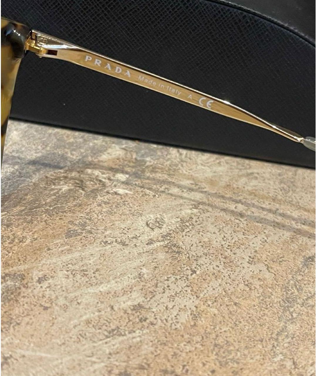 PRADA Коричневые пластиковые солнцезащитные очки, фото 6