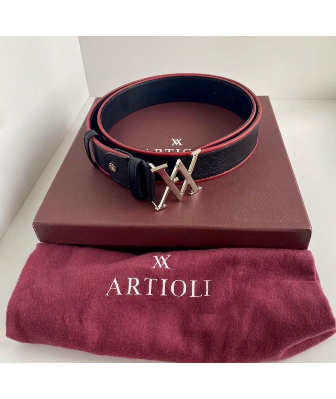 ARTIOLI Черный кожаный ремень, фото 6